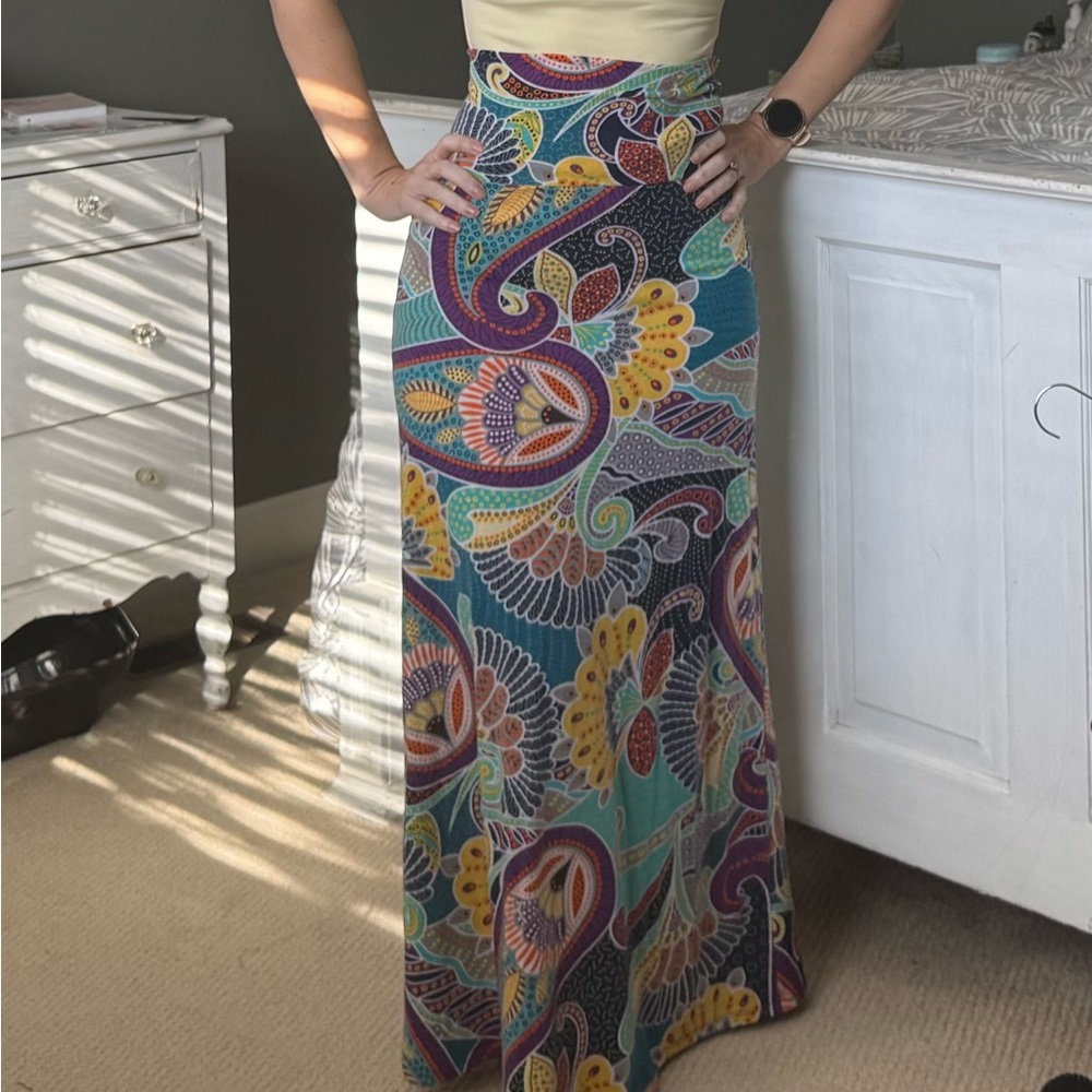 Colorful Paisley Maxi Skirt